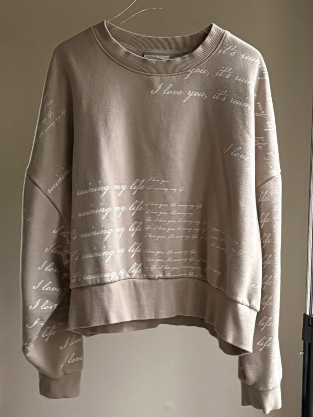 Taylor Swift Official TTPD Fortnite lyrics crewneck sweatshirt size L